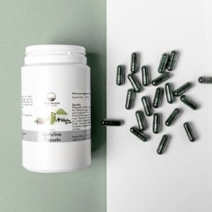 Spirulina-Mikroalge-Kapseln