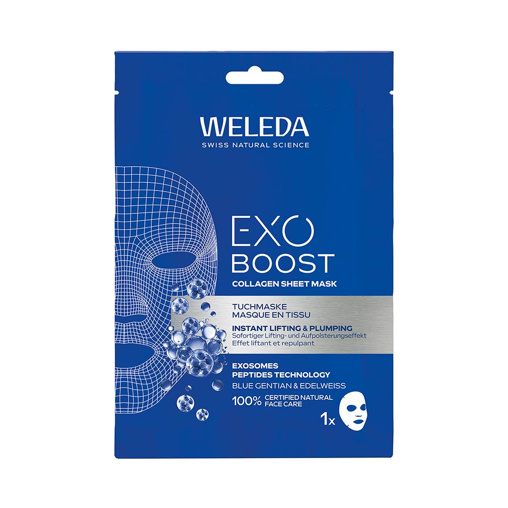 Exo Boost Collagen Tuchmaske Blauer Enzian