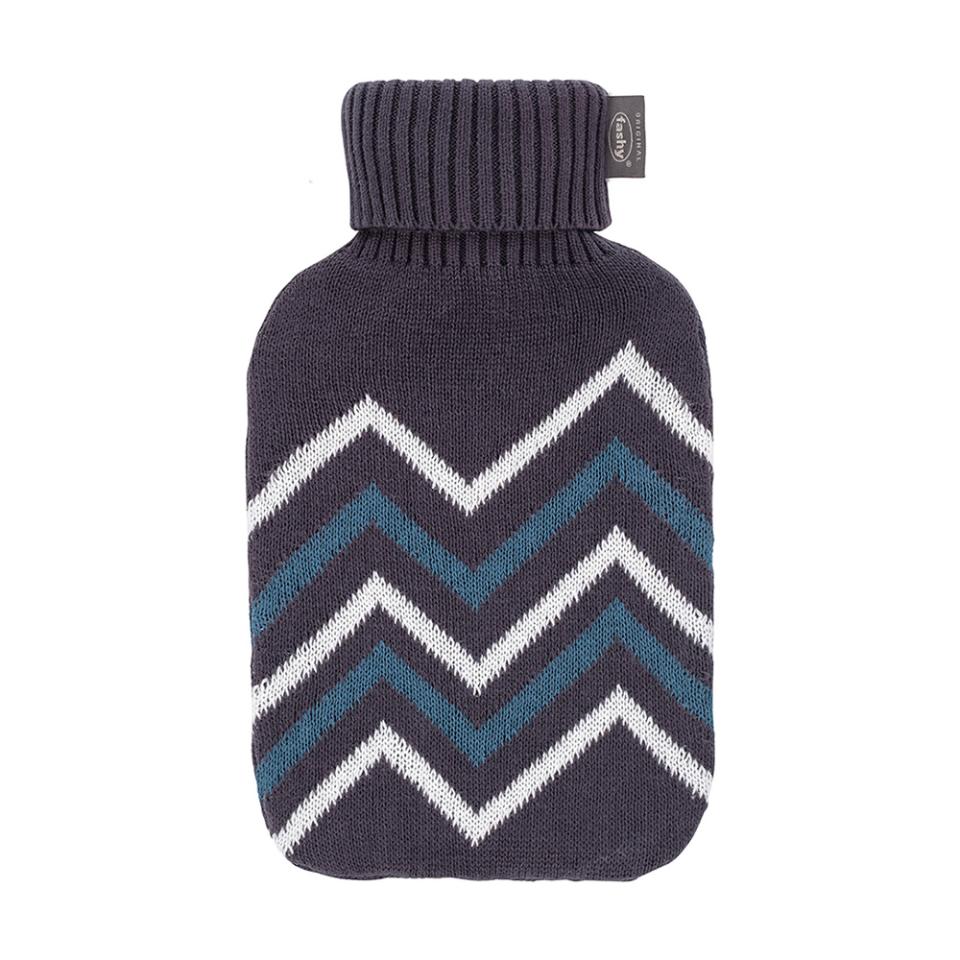 Wärmflasche Strickbezug ZickZack