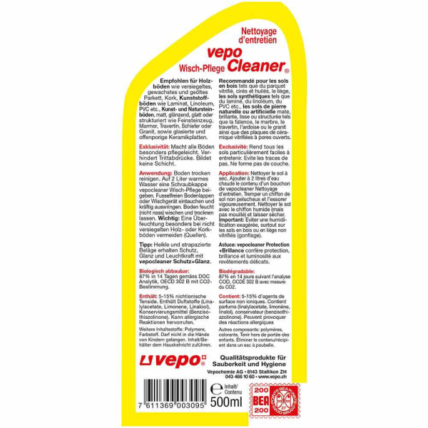 Vepocleaner Wischpflege