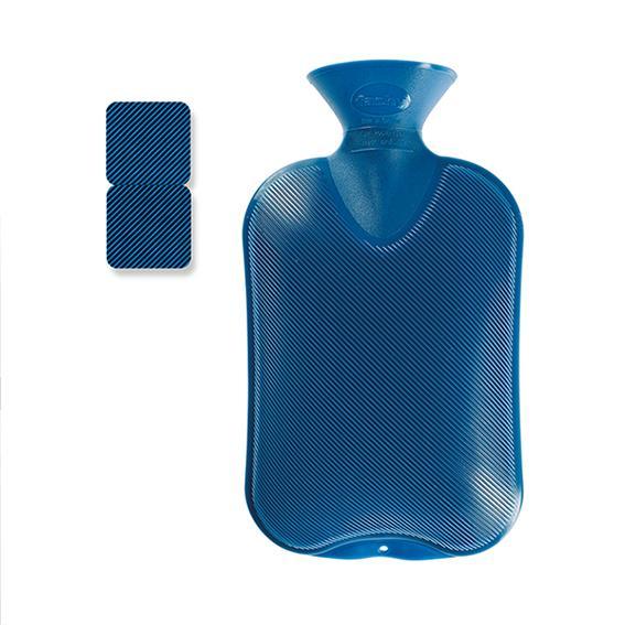 Wärmeflasche Doppellamelle blau
