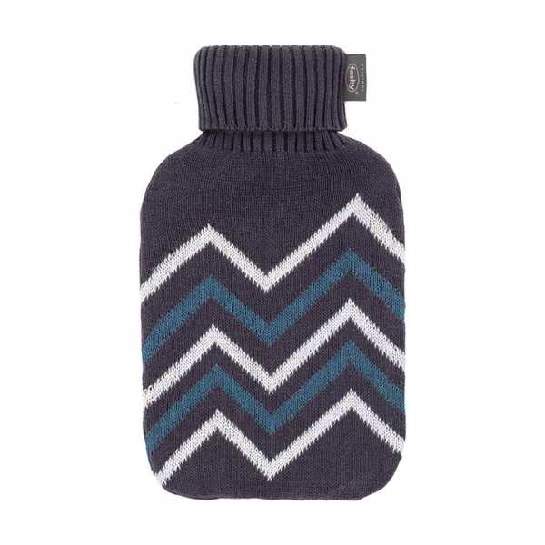 Wärmflasche Strickbezug ZickZack
